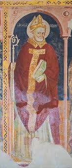 San Valentino - affresco di scuola umbra del XV secolo, chiesa di Santa Maria del Monumento, Terni