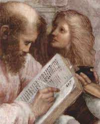 Pitagora e Teanò nella Scuola di Atene di Raffaello