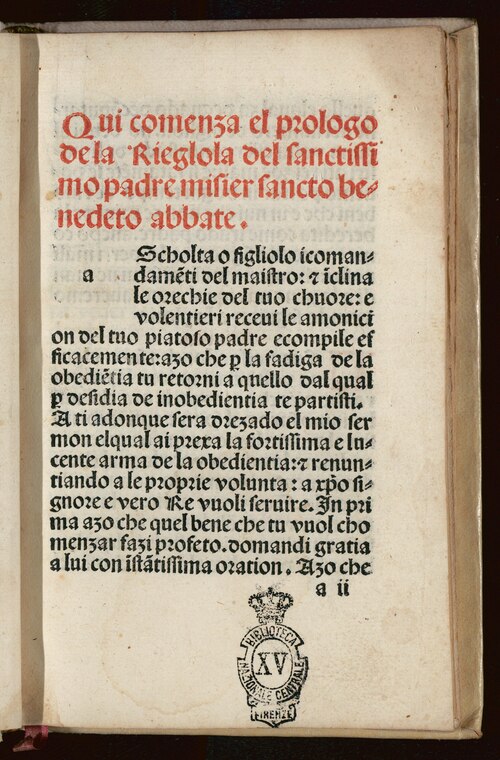 Prologo della "Regula"